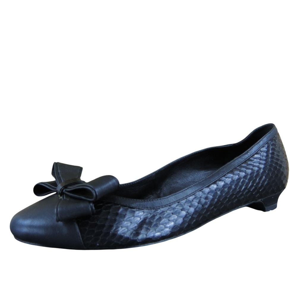 Shoes‎ of Prey Women  Kitten Black Leather Pump 40 Medium Gently Used 2025